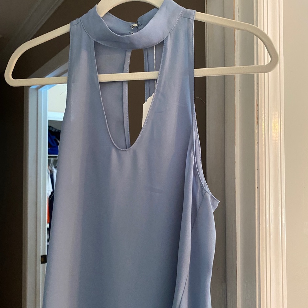 light blue tank top